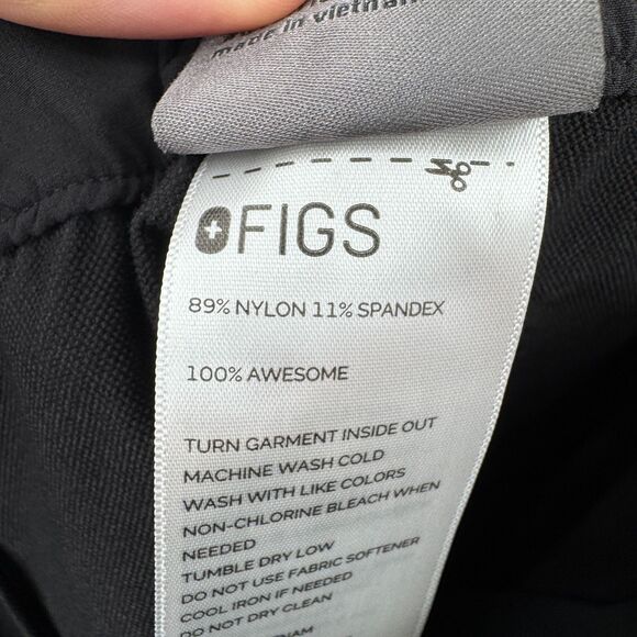 FIGS PRO Black High Waisted Wide Leg Trouser Scrubs Pants Size XLP XL Petite - Picture 7 of 7